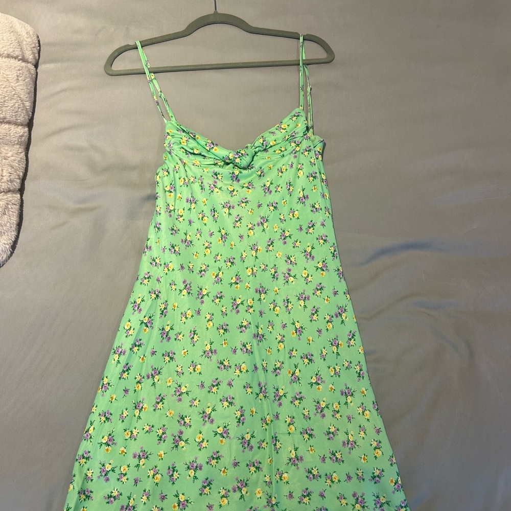 Floral and Mint Green Zara Dress